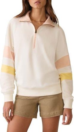 Faherty Beach Quarter Zip Fleece Pullover in Egret Multi at Nordstrom Rack, Size X-Small