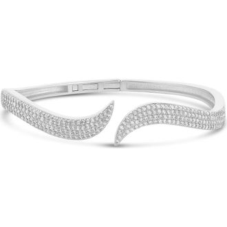 SHYMI Pav&eacute; Curl Cuff Bracelet in Silver at Nordstrom