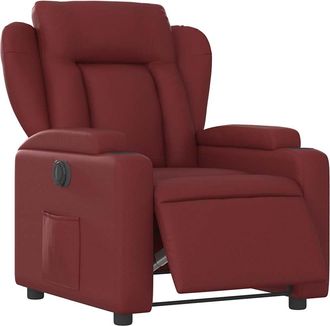 vidaXL Vidaxl - Sill&oacute;n Reclinable El&eacute;ctrico De Cuero Sint&eacute;tico Rojo Tinto