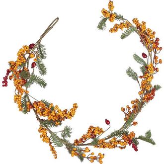 Beliani Guirnalda Naranja Verde Rojo 150 Cm Material Sint&eacute;tico Artificial Adornos Ourense