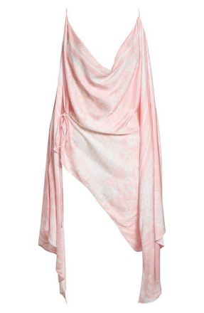 Balmain Foulard Print Open Shoulder Top in Ojd Pink/White at Nordstrom, Size 10 Us