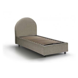 Dmora Dmora - Cama Individual Daim, Cama Contenedor Con Revestimiento De Tela, 100% Made In Italy, Apertura Frontal, Adecuado Para Colch&oacute;n Cm 80x190, T&oacute;rtol