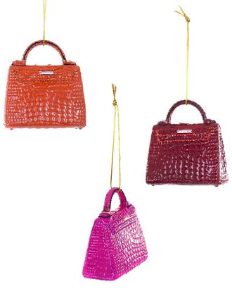 Cody Foster & Co. Set Of 3 Handmade Alligator Luxury Handbag Ornaments