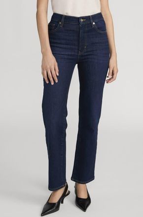 Frame Denim Pixie Le Sleek Straight High Waist Ankle Straight Leg Jeans in Fairway at Nordstrom, Size 29P