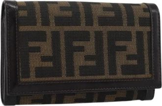 Fendi Pre-owned Zucca Canvas Bifold Wallet - Dames - Vintage Accessoires - Bruin - ONE Size - Leer - Vintage