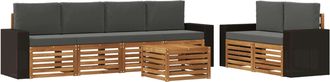 vidaXL Conjunto De Sof&aacute;s De Exterior 7 Uds. Natural Y Antracita Vidaxl