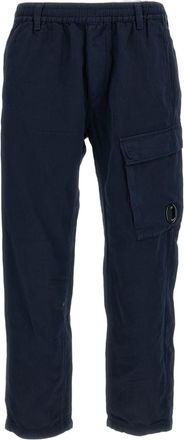 C.P. Company Blue Linen Blend Cargo Trousers