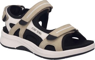 Josef Seibel Sandale JOSEF SEIBEL Estelle 02, Damen, Gr. 36, bunt (beige, multi), Leder, Textil, Schuhe Sandale, Trekkingsandale, Outdoorschuh mit verstellbaren Kl