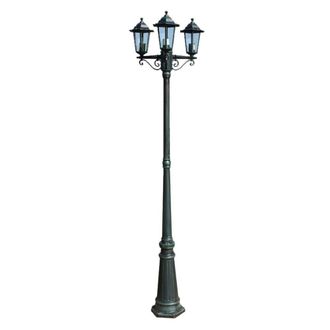 Berkfield Home Garden Light Post 3-arms 215 cm Dark Green/Black Aluminium in Green