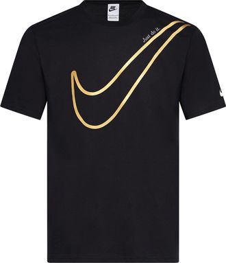 Nike Just Do It T Shirt Mens Swoosh Tee Crew Neck Short Sleeve T Shirt Black DR9275 010 New (XX-Large)