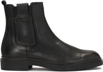 Kazar Leren pantoffels met versierde elastische inzet - Heren - Chelseaboots - Zwart - 41 EU - Leer - Schoenen