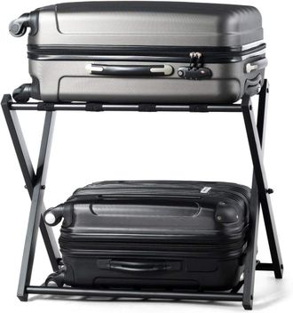 Costway Costway - Soporte Equipaje Soporte Plegable Para Maletas Carga 60 Kg Estantes Para Equipaje Tubo De Hierro Para Hotel Dormitorio