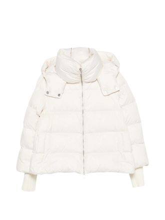 Add Beige Down Cape Quilted Down Jacket