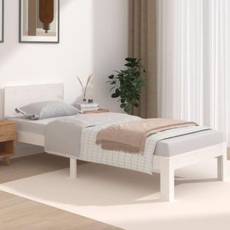 vidaXL Giroletto Bianco in Legno Massello 75x190 cm Small Single - Vidaxl