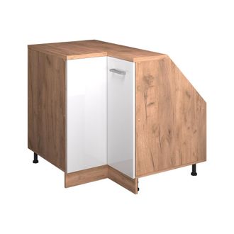 Vicco Armario Para Techo Inclinado Armario De Esquina Rion, Blanco Alto Brillo, 75.6 X 81.6 Cm Con 1 Puerta, Carcasa Del Armario 60 Cm De Profundidad, Vicco