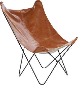 Beliani Sill&oacute;n Piel sint&eacute;tica Marr&oacute;n dorado