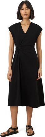 Pact Cotton Jersey V-Neck Twist Dress Made with Organic Cotton in Black at Nordstrom, Size Xx-Large