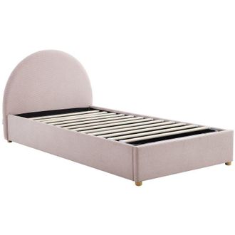 Vente-Unique Letto con contenitore 90 x 190 cm Velluto a coste - Rosa - LIRIMO