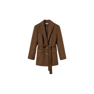 Twinset Blazer in Velour - - Jackets - Donna - Marrone - XS