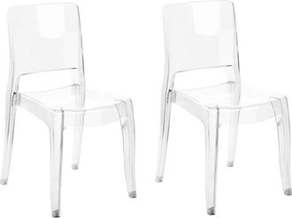 Beliani Set of 2 Dining Chairs WESTBRIDGE Transparent