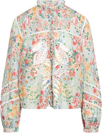 Farm Rio Rendeira Cutwork Blouse met Lange Mouwen - Dames - Blouses - Veelkleurig - S - Katoen - Overhemden