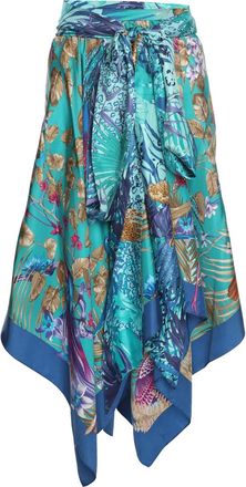 Ferragamo Gonna asimmetrica con cintura - Blu