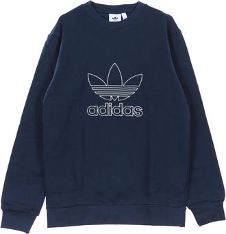 adidas Outline Crew Sweatshirt - Heren - Sportshirts - Blauw - L - Fitness
