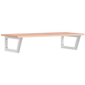vidaXL Vidaxl - Estante De Lavabo De Pared De Acero Y Madera Maciza De Roble