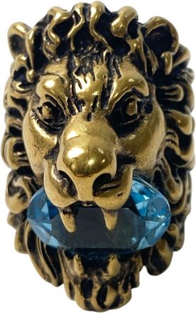 Gucci Gold Blue Band Ring (Pre-Owned)