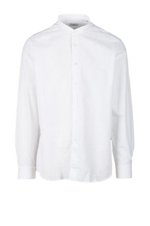 Brio Italiano White Mandarin Cotton Shirt