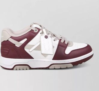 Off-white leather low-top sneakers