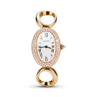 Cartier Pre-owned Cartier Baignoire Quartz Diamond White Dial Ladies Watch 19681