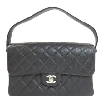 Chanel Pre-owned Vintage Handtas - Dames - Pre-owned - Zwart - Maat: ONE Size Leer