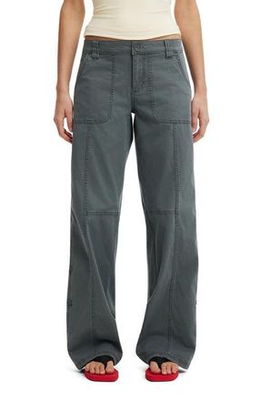 Cotton On Womens Lexi Low Rise Utility Pant in Dark Shadow at Nordstrom, Size 12