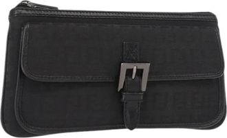 Fendi Pre-owned Clutches, female, Black, Size: ONE SIZE Pre-owned Vintage Canvas Clutch