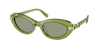 Swarovski SK6042 3002/2 Womens Sunglasses Green Size 53