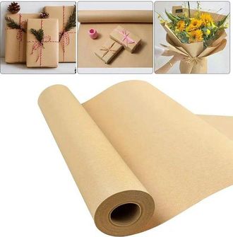 OEM Papel Kraft Ecol&oacute;gico Marr&oacute;n, Rollo De Papel De Regalo Multifuncional Con Acabado R&uacute;stico Primera Empaquetar Paquetes Manualidades (20 Cm X 50 M)
