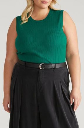 Universal Standard Workwear Rib Sweater Vest in Aventurine Green at Nordstrom, Size 3Xl