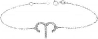 Allurez Aries Zodiac Diamond Bracelet 14k White Gold (0.12ct)
