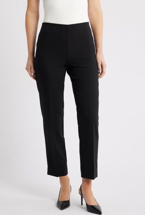 Anne Klein Hollywood Waist Ankle Pull-On Pants in Anne Black at Nordstrom, Size Medium