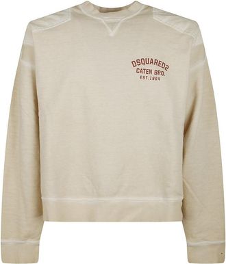 Dsquared2 Oversized Crewneck Sweatshirt With Unique Shoulder Patches