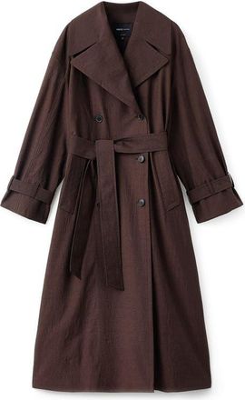 Mango Selection Virgin Wool Blend Trench Coat in Chocolate at Nordstrom, Size Medium
