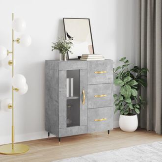 vidaXL Vidaxl - Aparador De Madera De Ingenier&iacute;a Gris Hormig&oacute;n 69,5x34x90 Cm