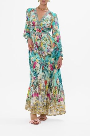 Camilla Button Dress With Shaped Waistband Gardens Of Queluz at Nordstrom, Size 3X-Large Au