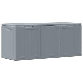 Berkfield Home Garden Storage Box 270L Grey PP Rattan