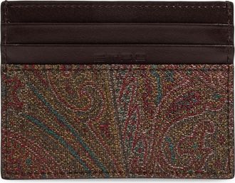 Etro Paisley Kaarthouder - Heren - Portefeuilles - Rood - ONE Size - Katoen - Accessoires
