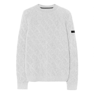 Roberto Ricci Design Velvet Rhombus Ronde Gebreide Trui - Heren - Ronde hals truien - Wit - S - Truien & Vesten
