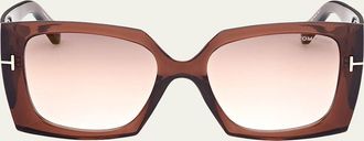 Tom Ford Jacquetta Square Injection Plastic Sunglasses