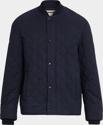 Dunhill Men & apos;s Cotton and Mulberry Silk Quilted Bomber Jacket