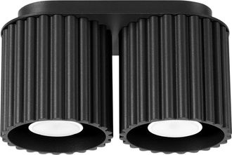 Sollux Lighting Design Deckenlampe Aura 2-Flammig (lang), Schwarz